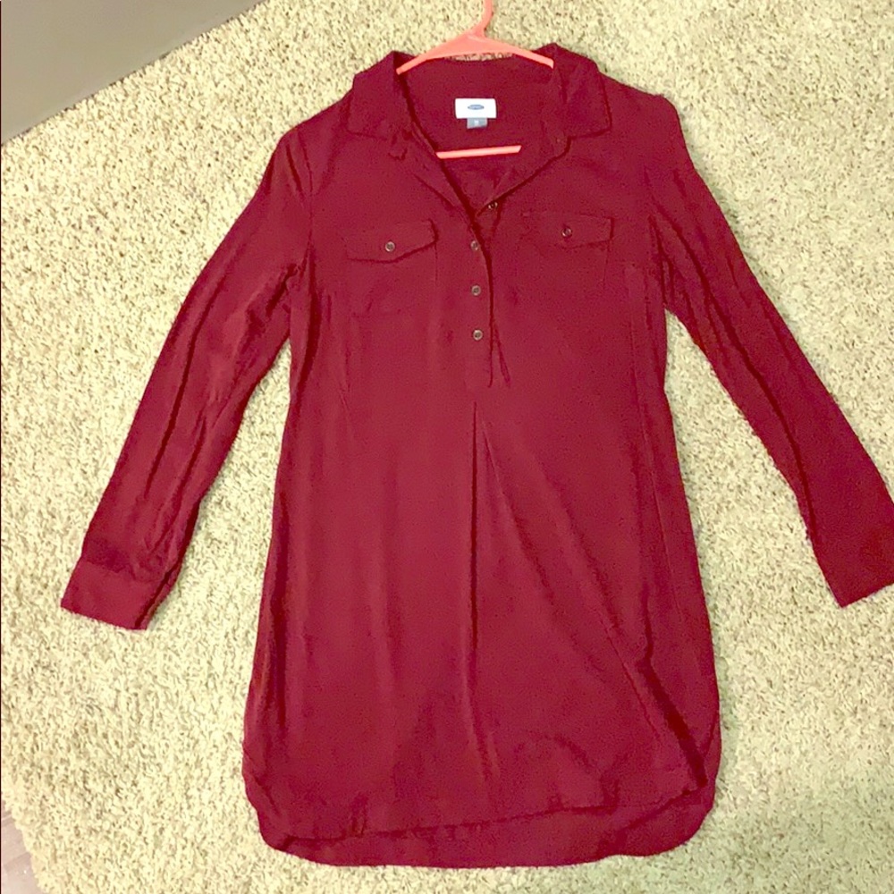 Maroon long sleeve dress